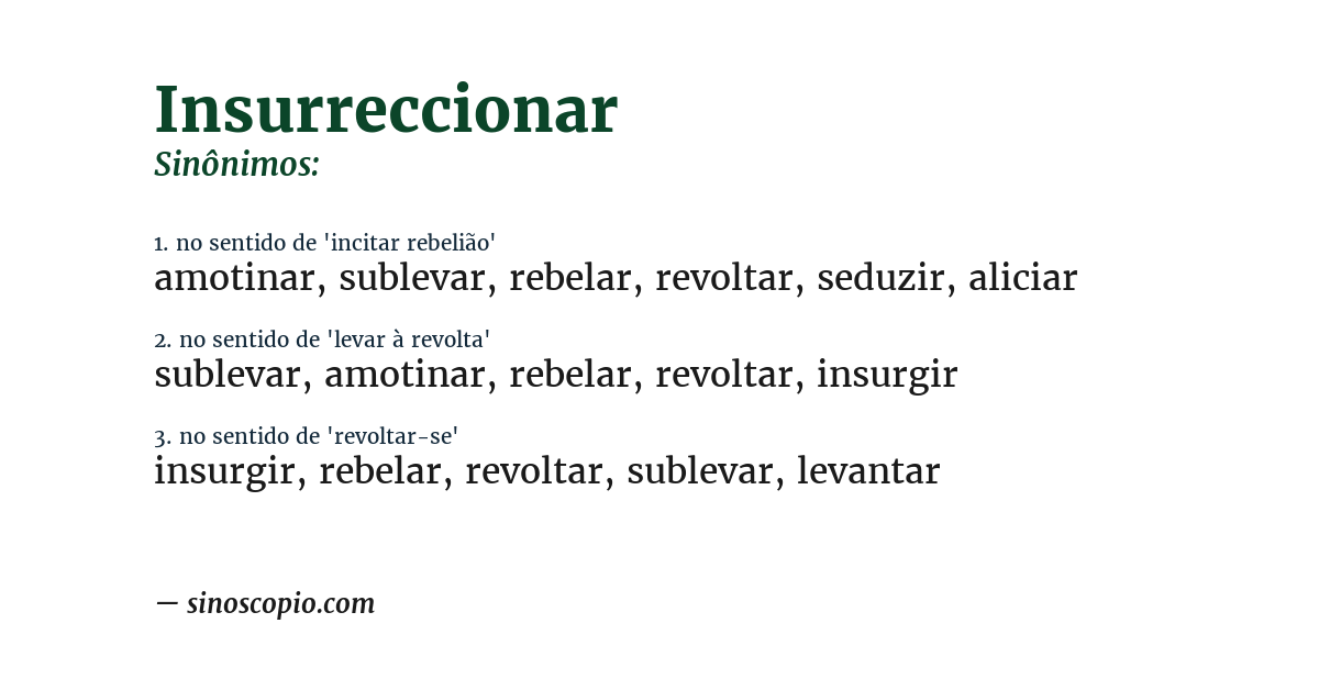 Sinônimo de insurreccionar