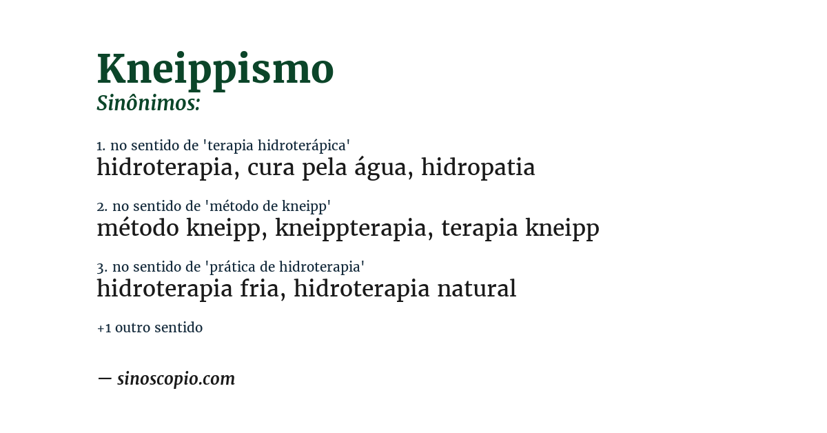 Sinônimo de kneippismo