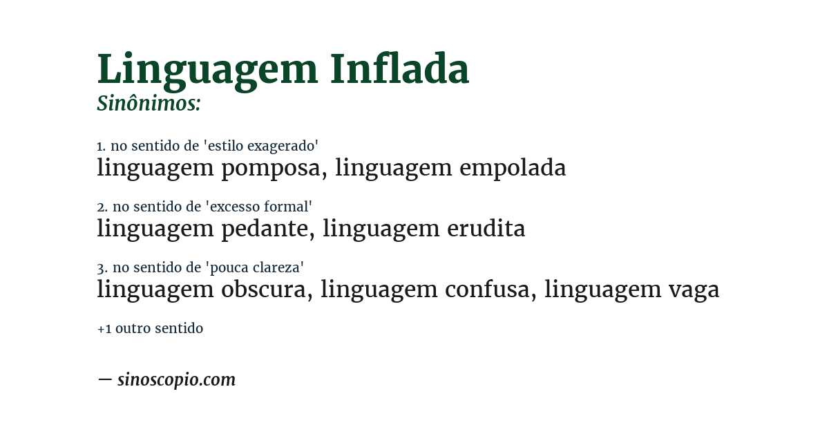 Sinônimo de linguagem inflada