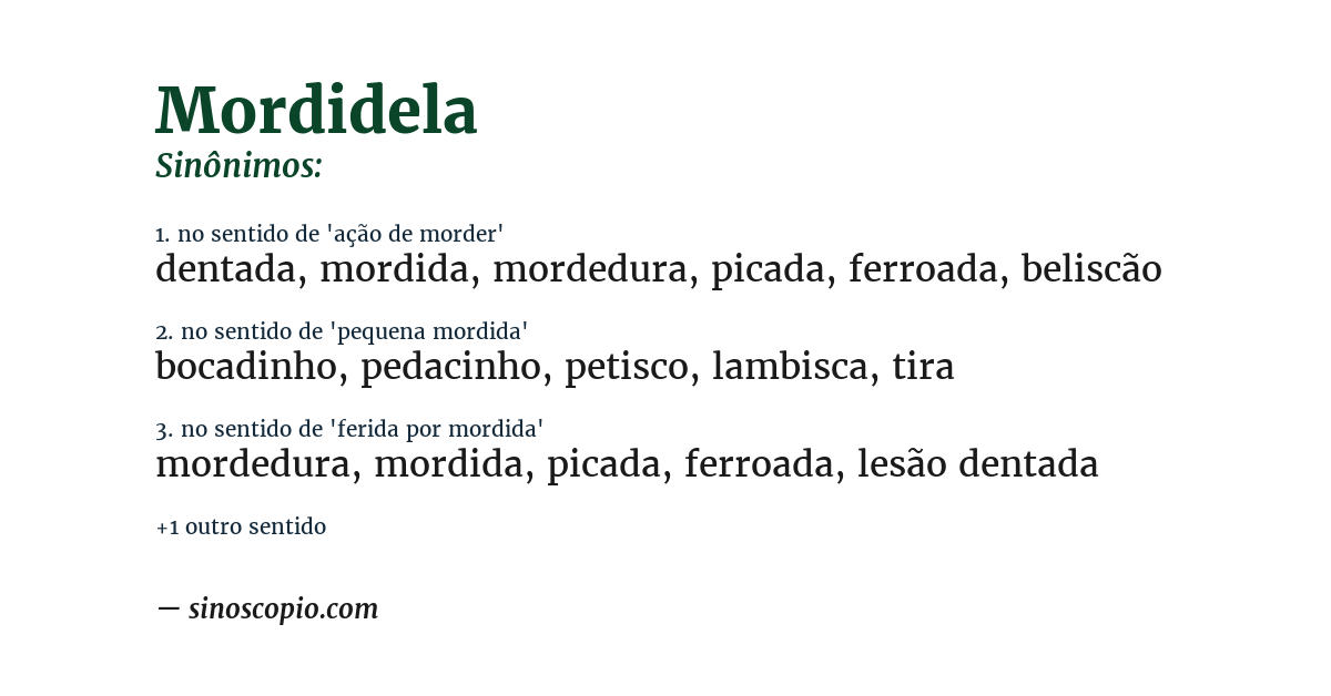Sinônimo de mordidela