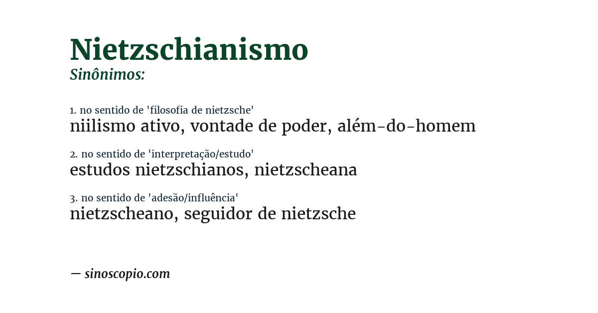 Sinônimo de nietzschianismo