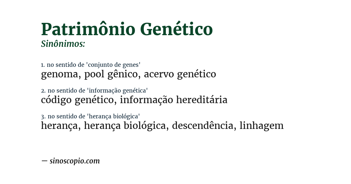 Sinônimo de patrimônio genético