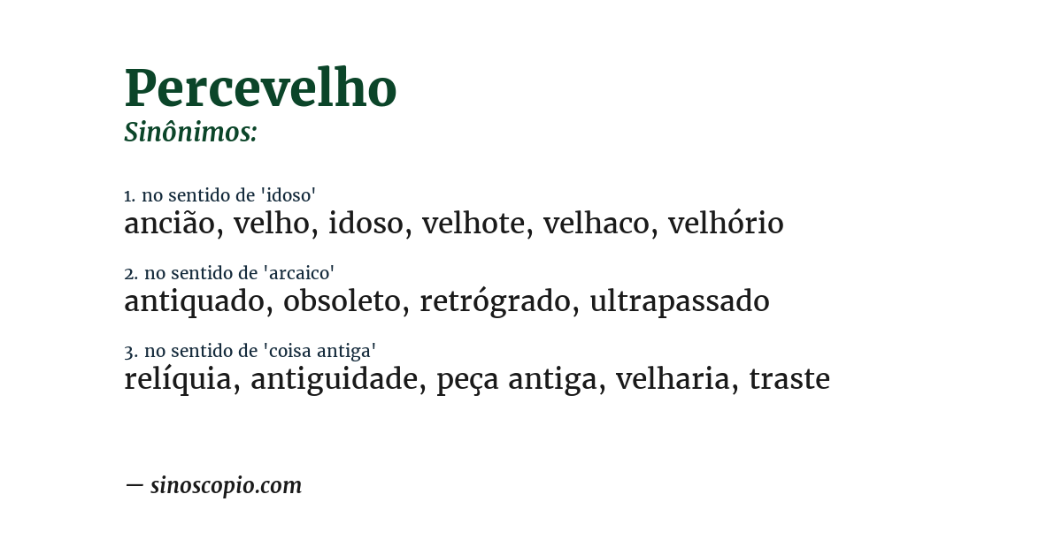 Sinônimo de percevelho