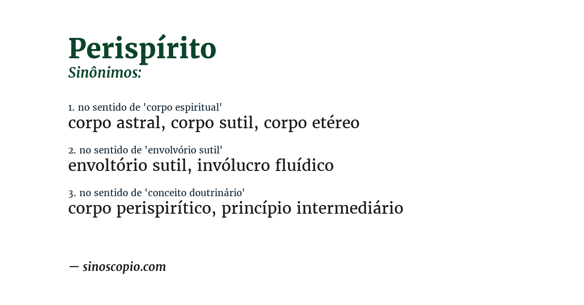 Sinônimo de perispírito
