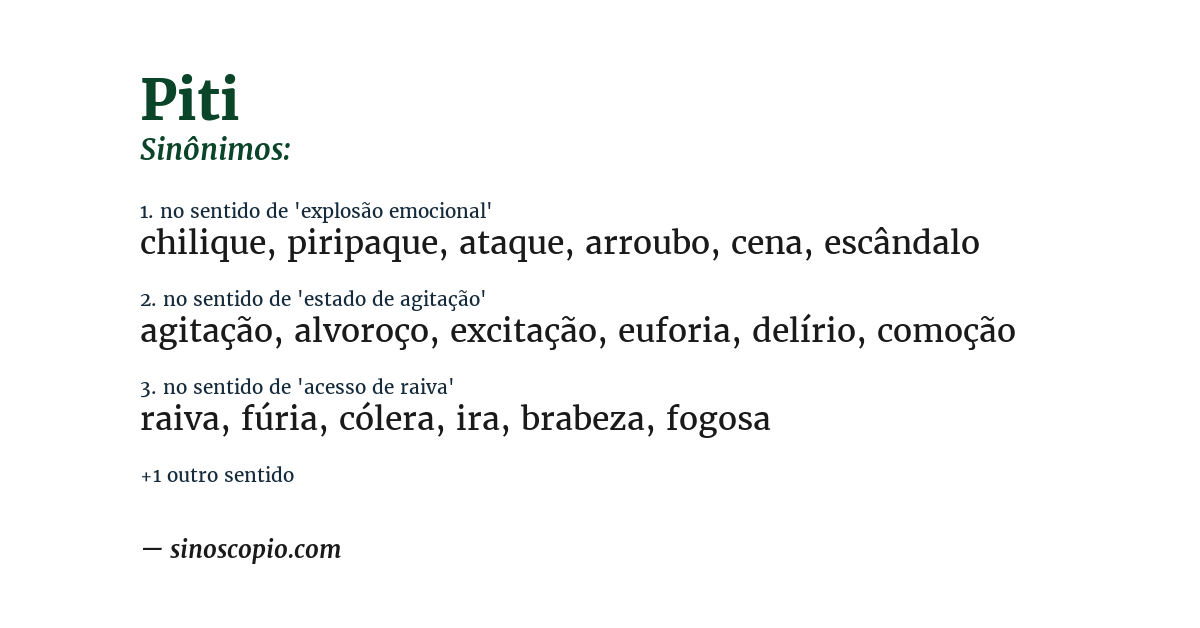 Sinônimo de piti