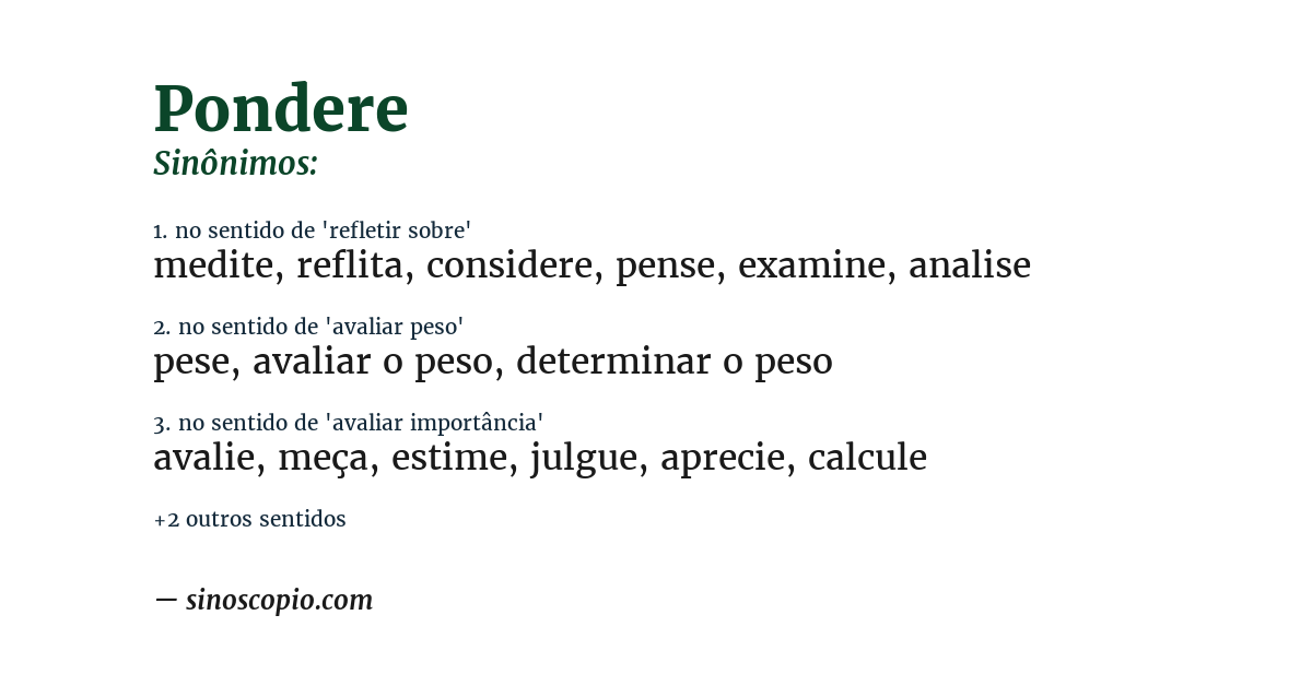 Sinônimo de pondere