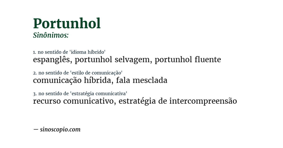 Sinônimo de portunhol