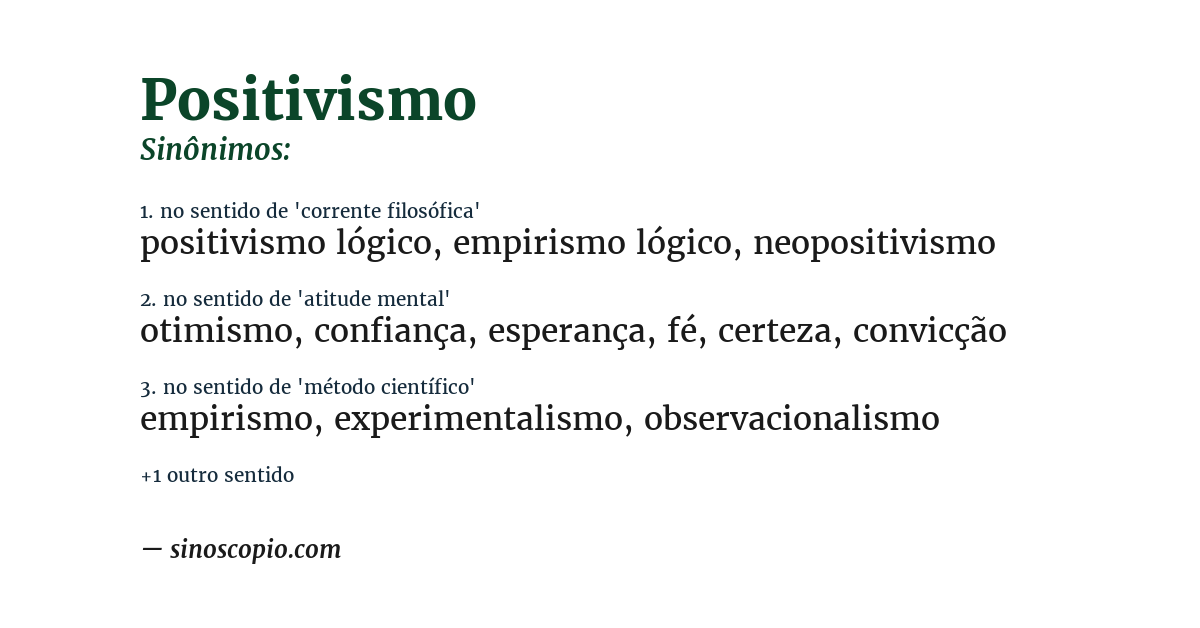 Sinônimo de positivismo