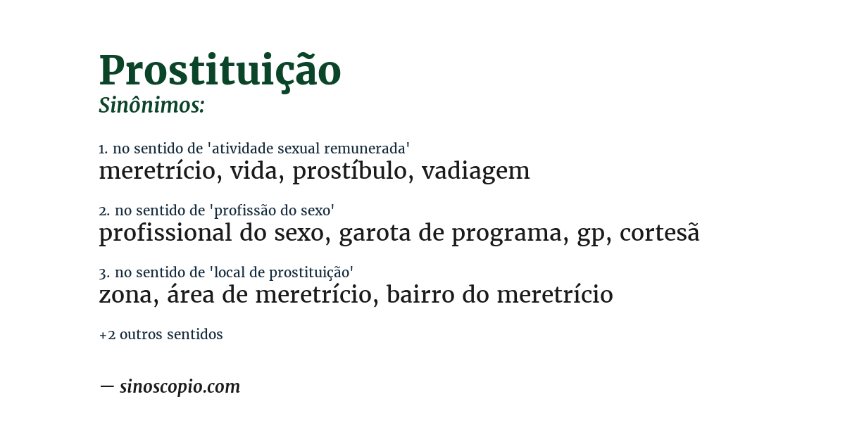 Sinônimo de prostituição