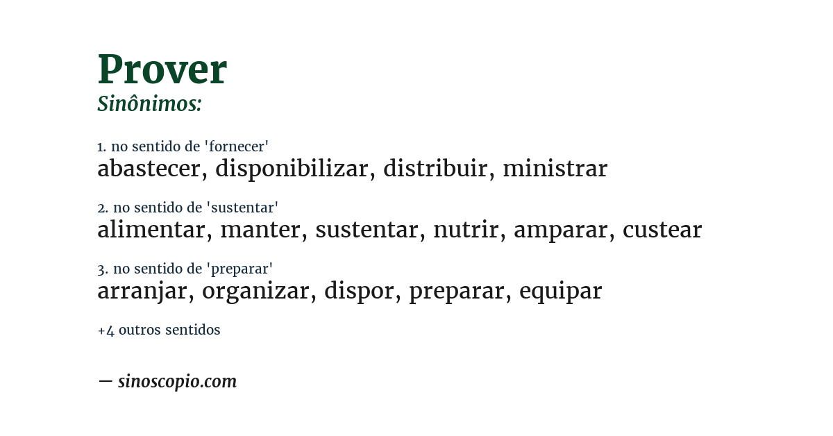 Sinônimo de prover