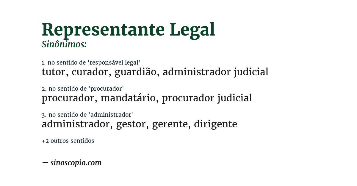 Sinônimo de representante legal