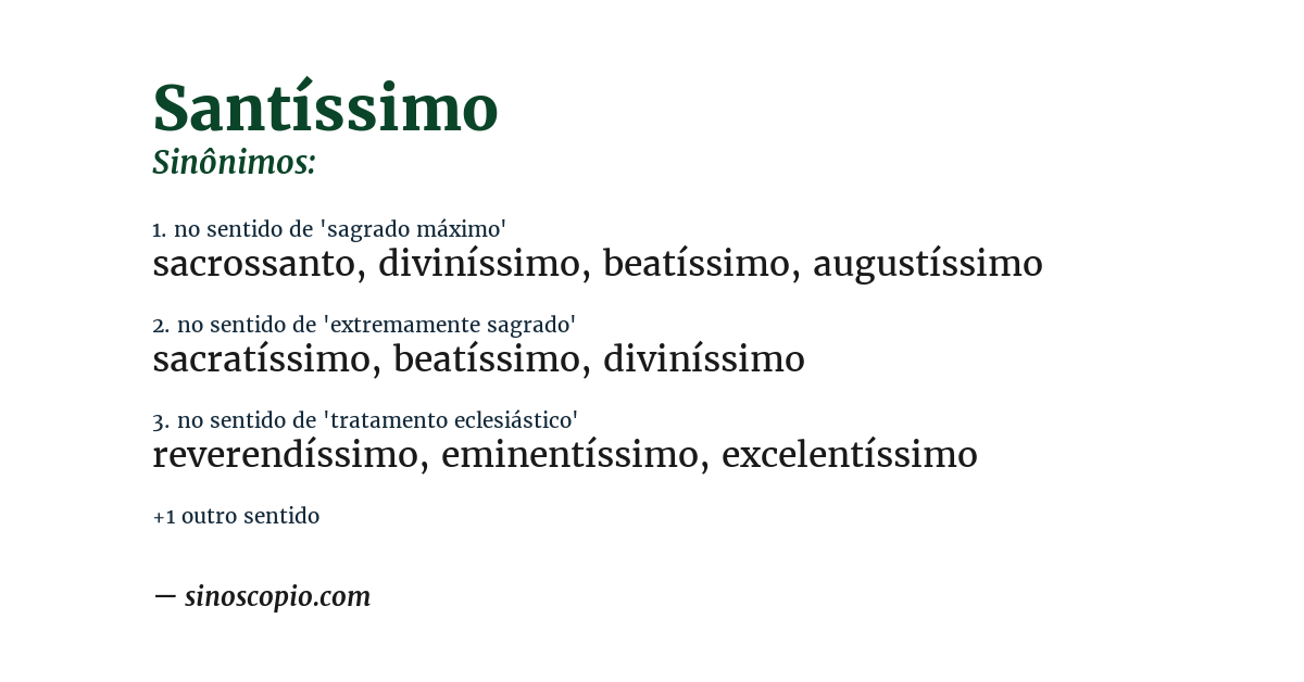Sinônimo de santíssimo