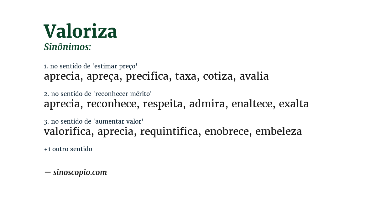 Sinônimo de valoriza