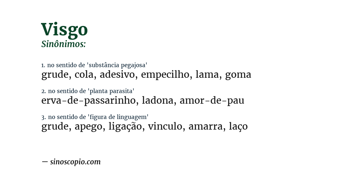 Sinônimo de visgo