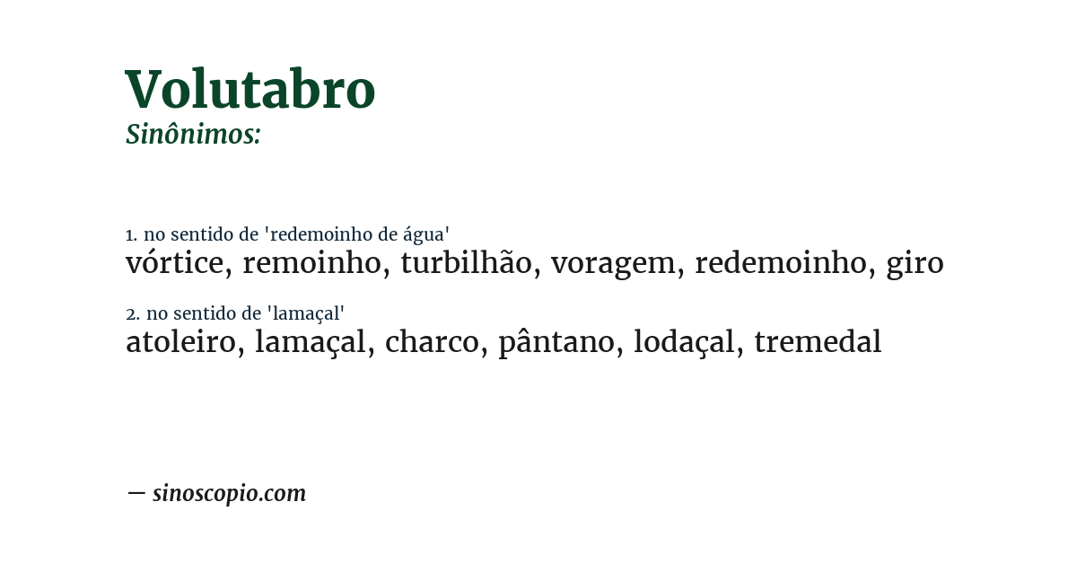 Sinônimo de volutabro