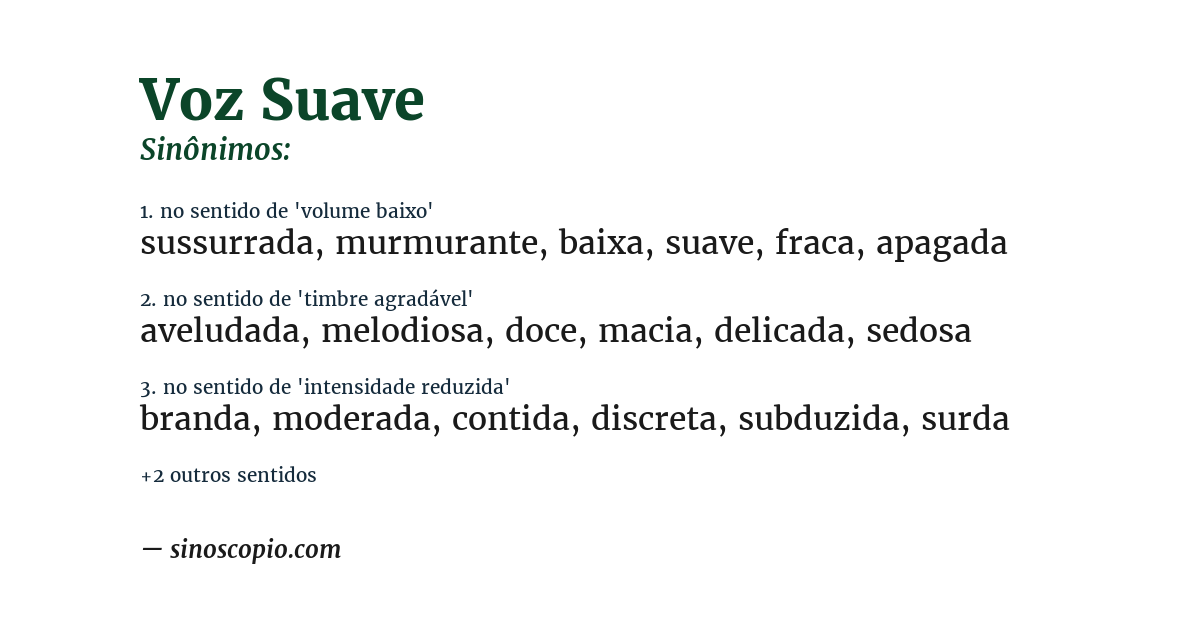 Sinônimo de voz suave