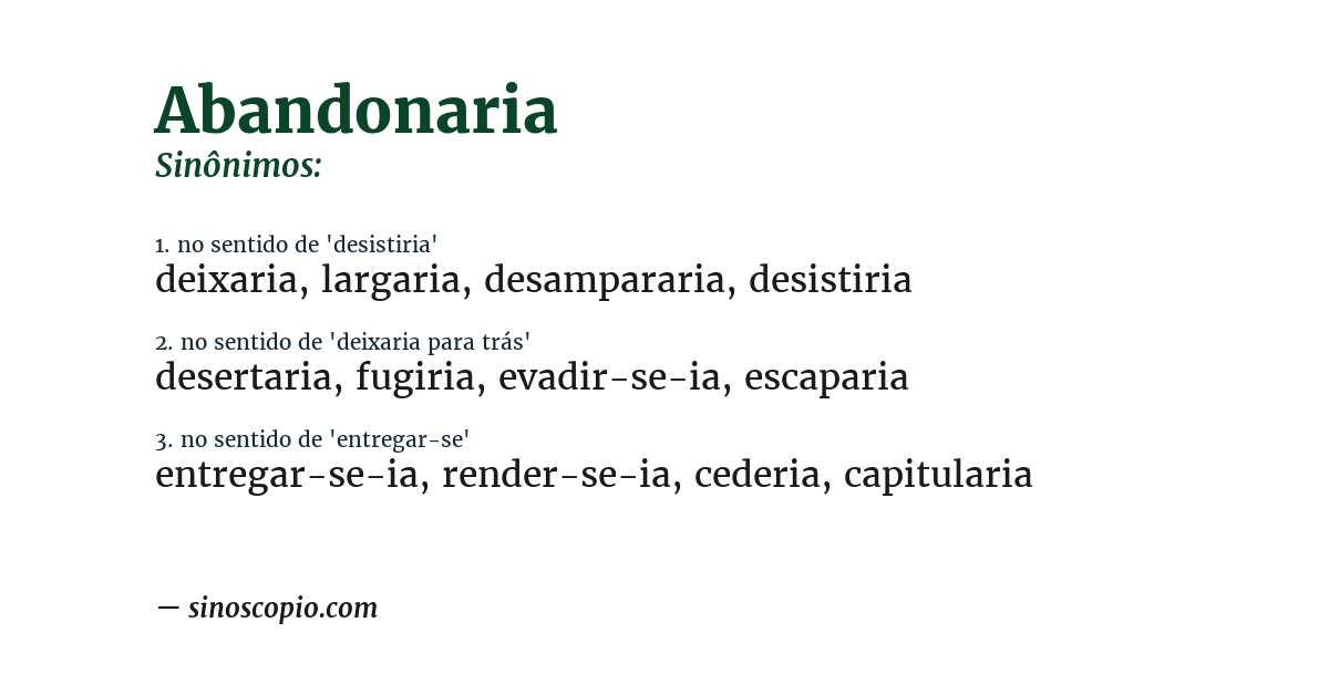 Sinônimo de abandonaria