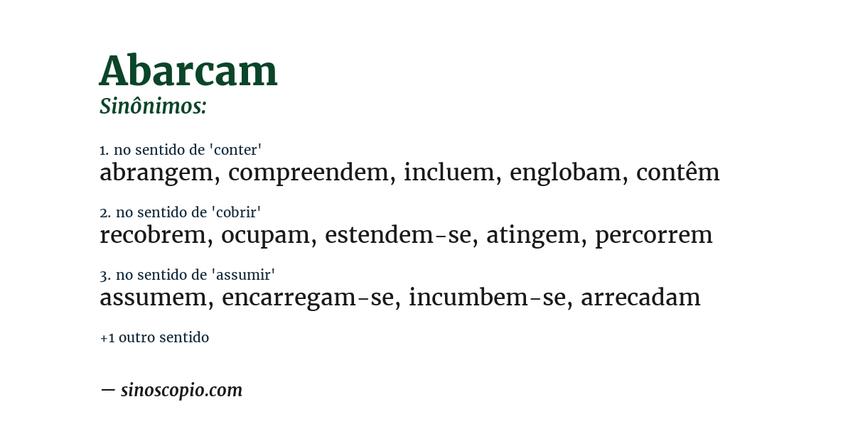 Sinônimo de abarcam