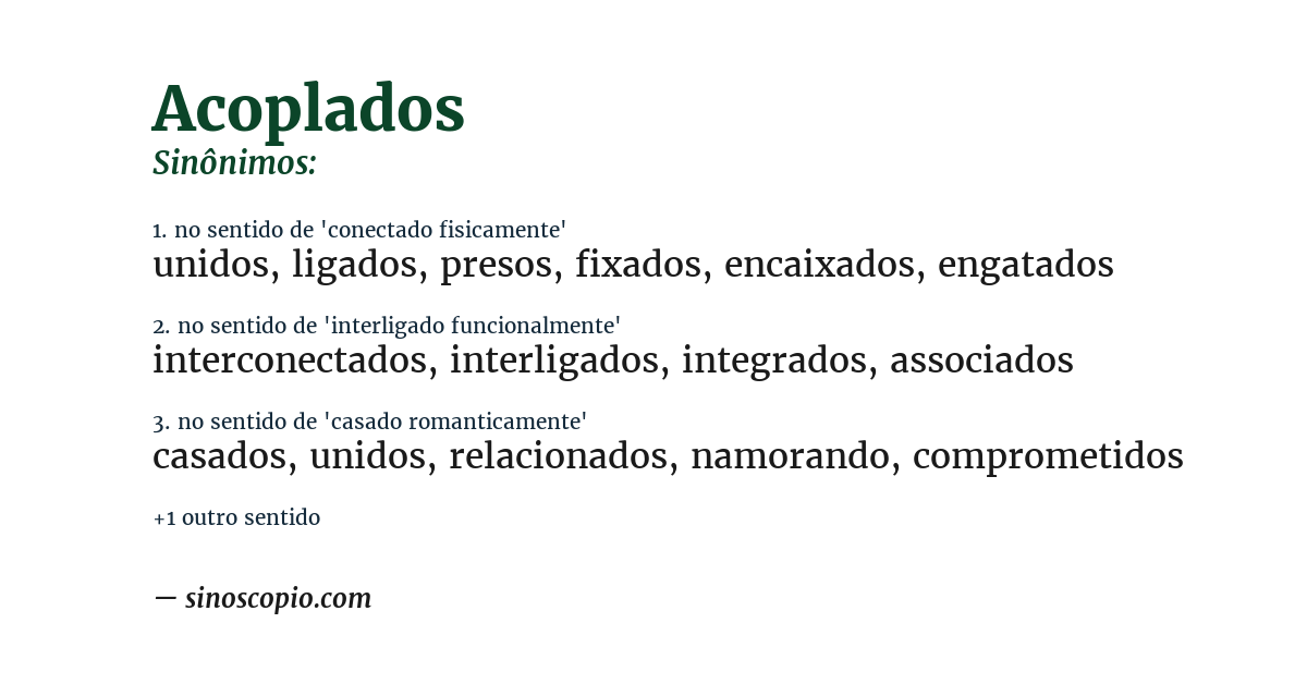 Sinônimo de acoplados