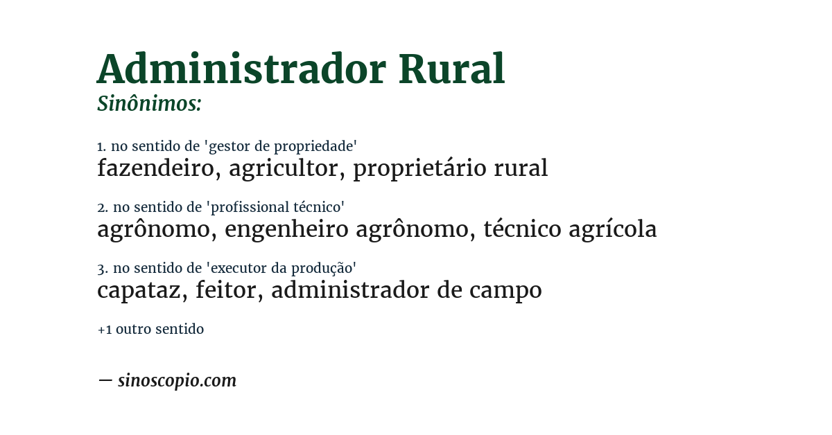 Sinônimo de administrador rural