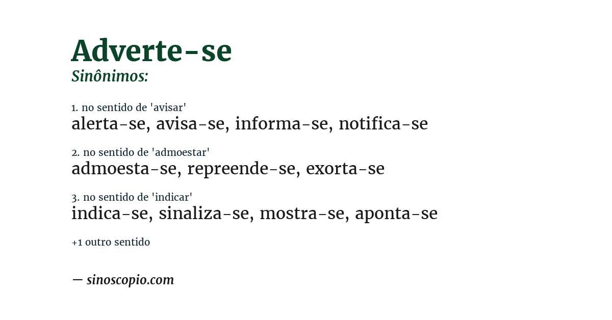 Sinônimo de adverte-se