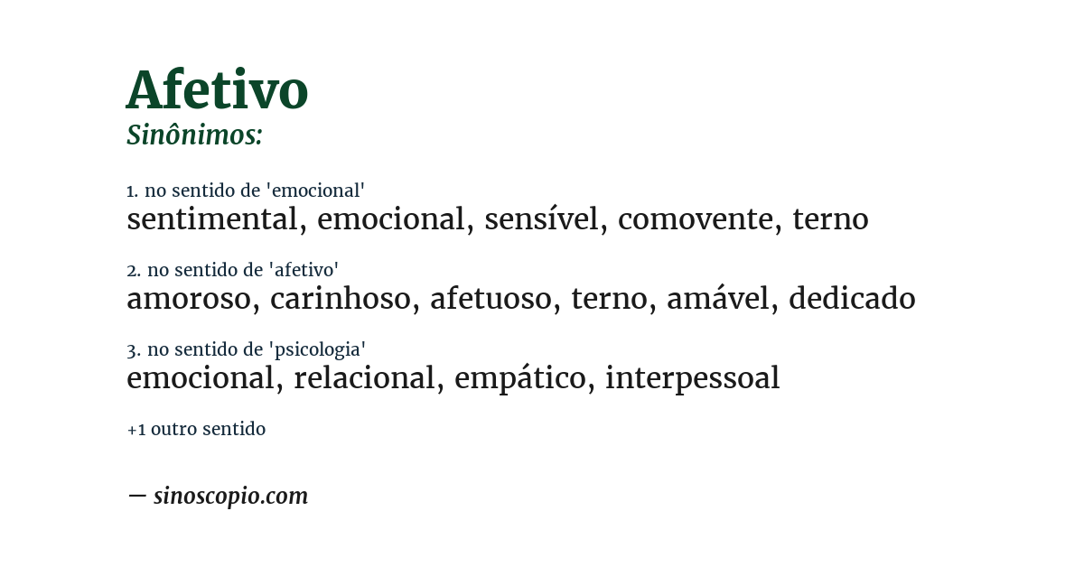 Sinônimo de afetivo
