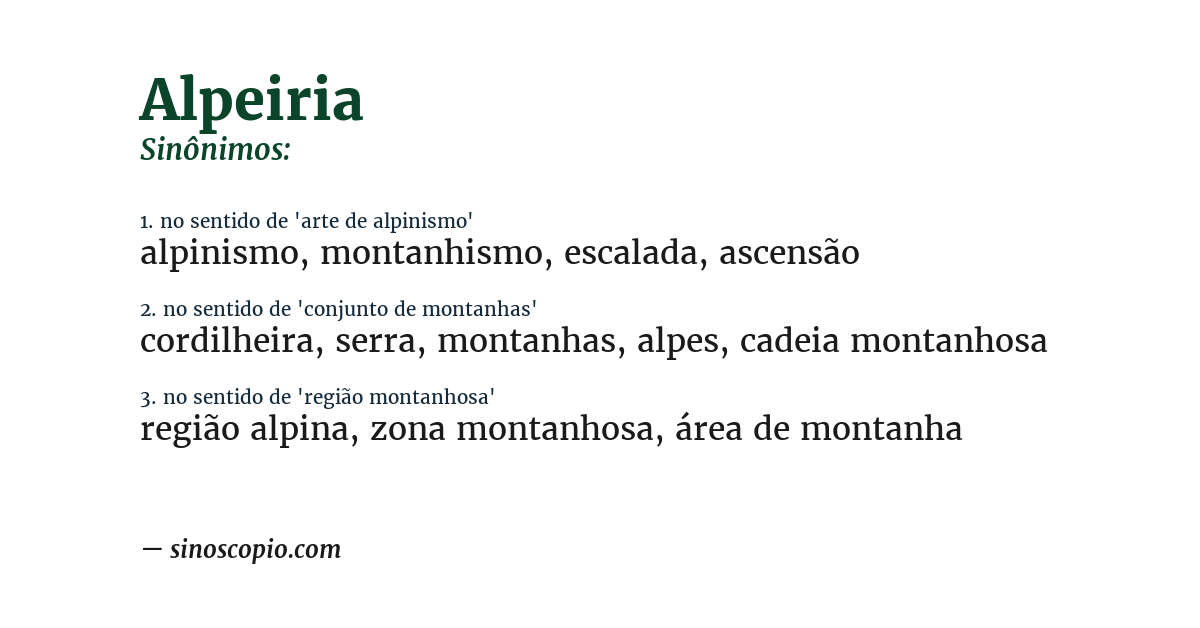 Sinônimo de alpeiria