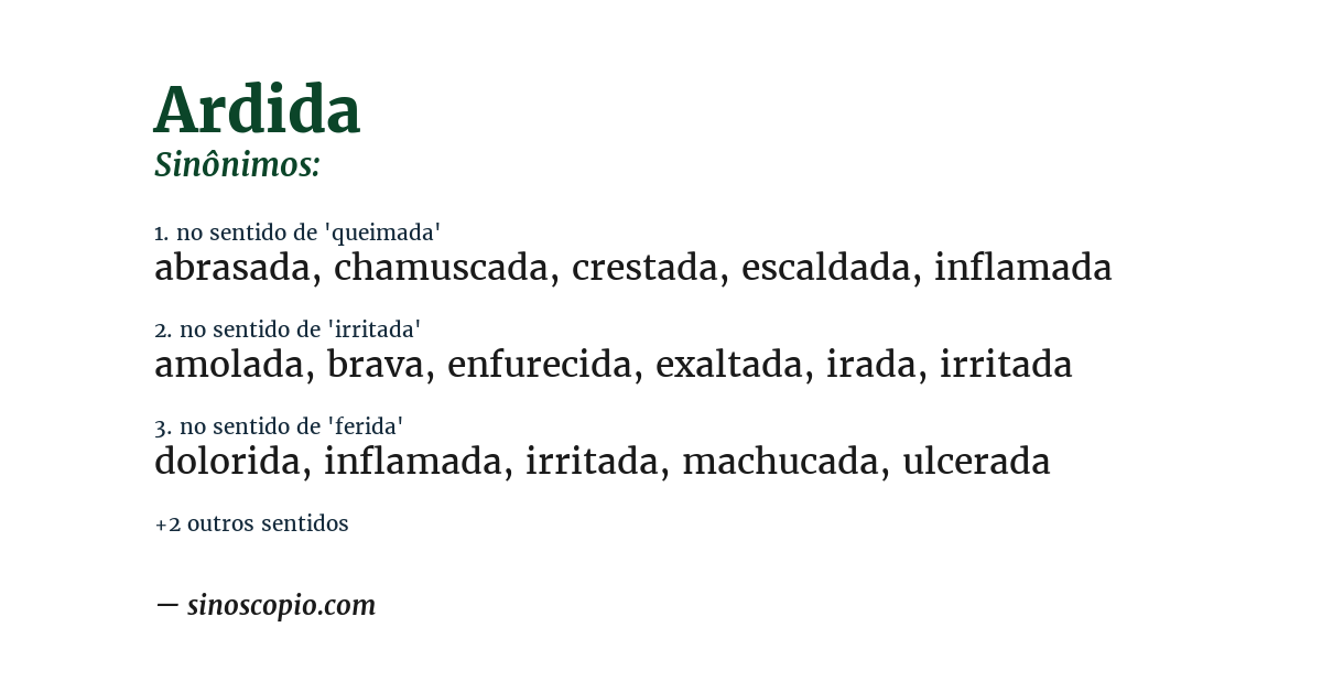 Sinônimo de ardida