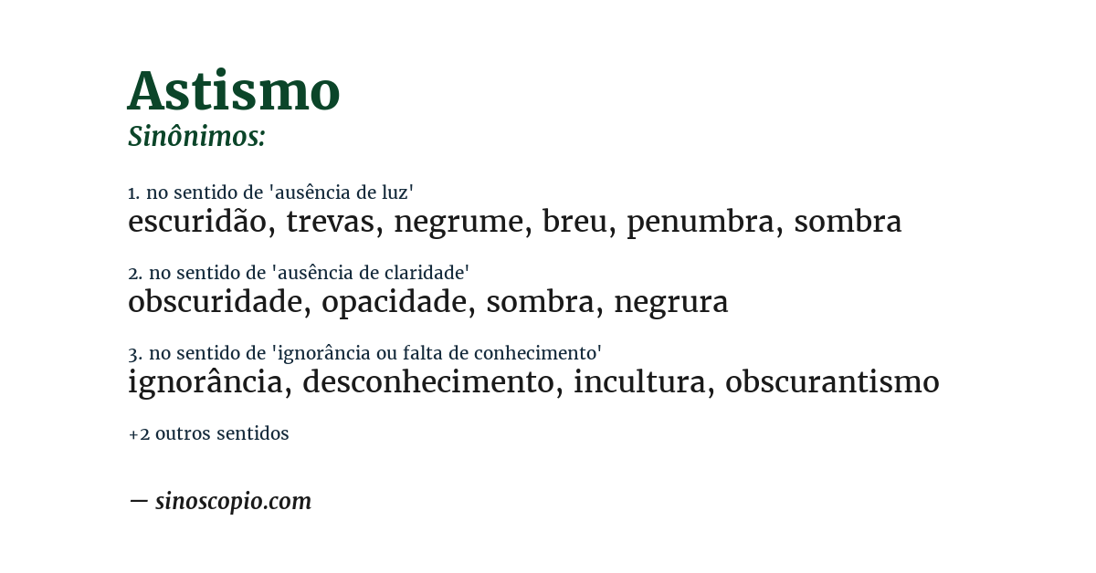 Sinônimo de astismo
