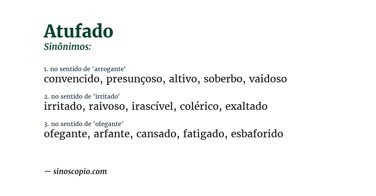 Sinônimo de atufado