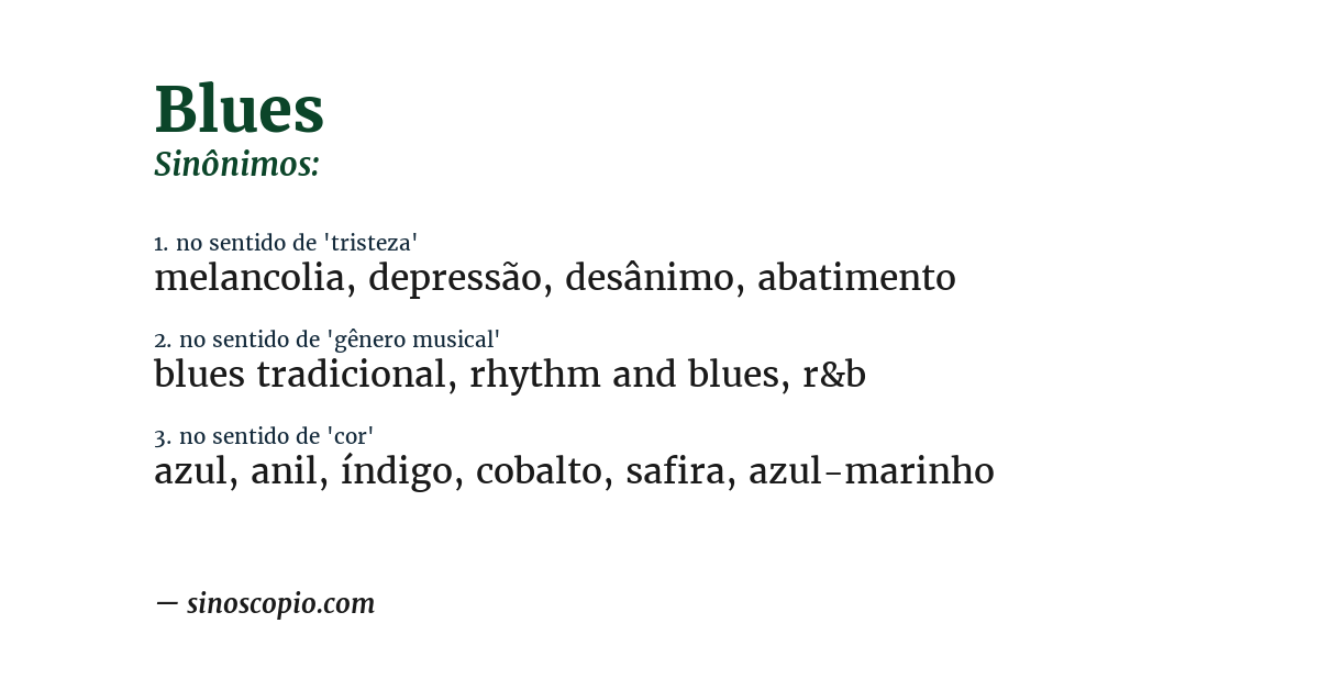 Sinônimo de blues