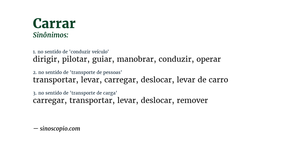 Sinônimo de carrar