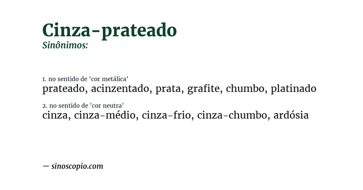 Sinônimo de cinza-prateado