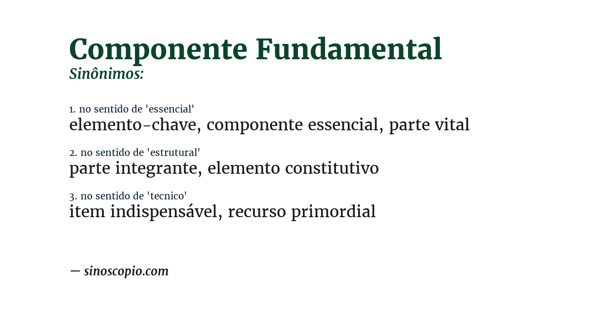 Sinônimo de componente fundamental