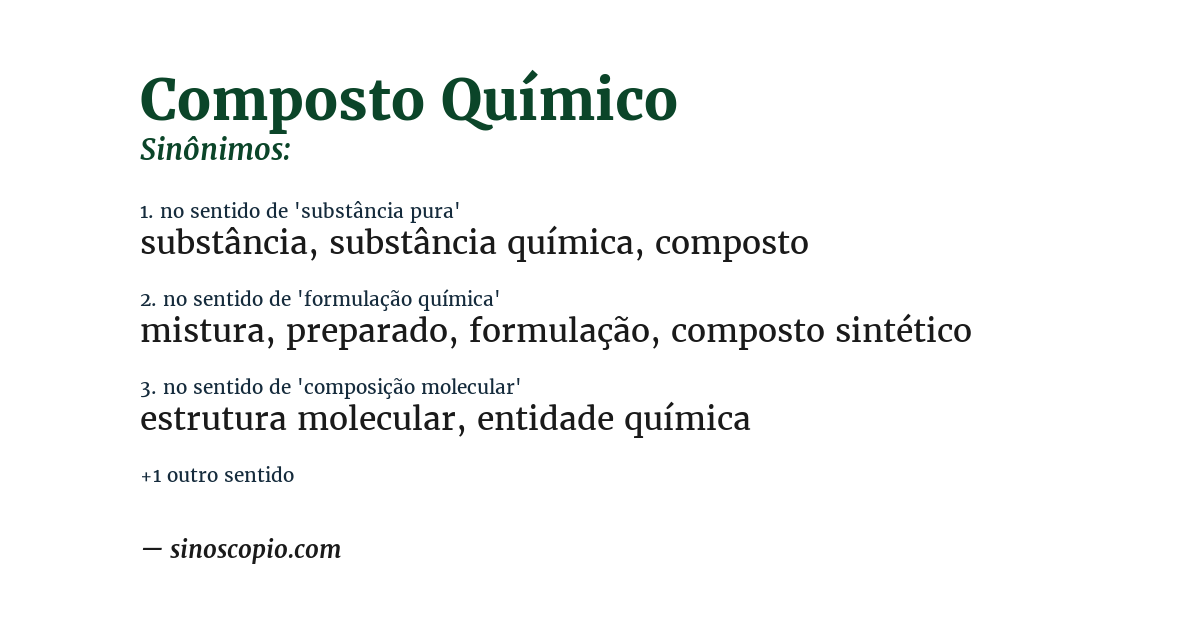 Sinônimo de composto químico