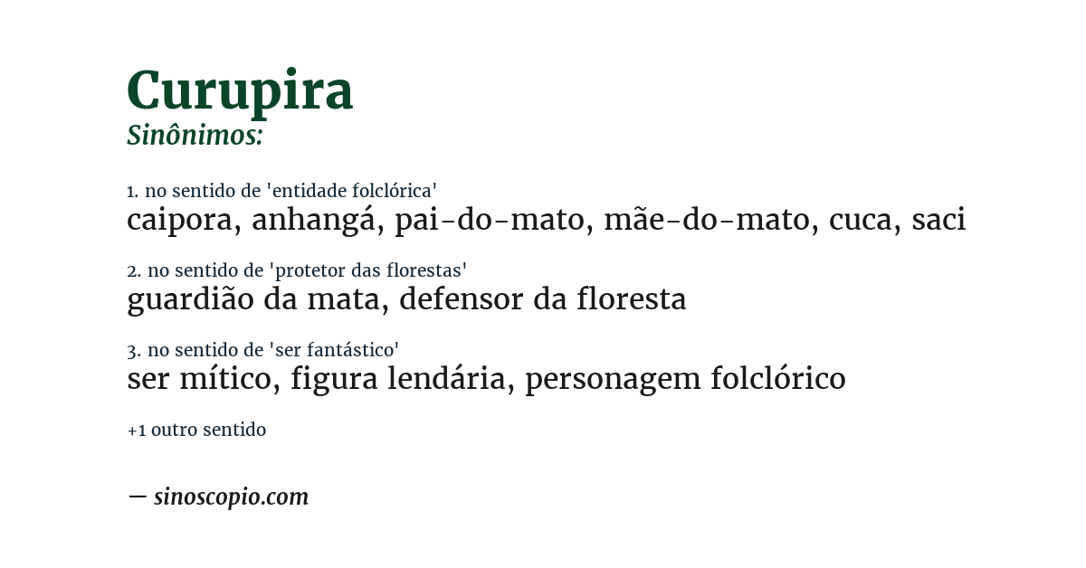 Sinônimo de curupira