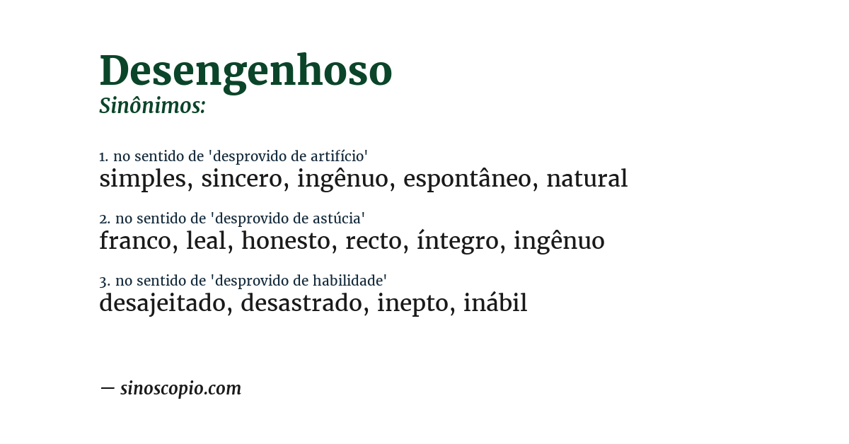 Sinônimo de desengenhoso