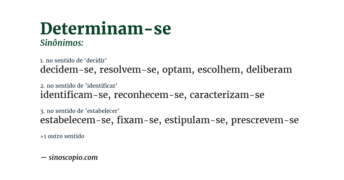 Sinônimo de determinam-se