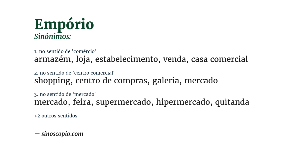 Sinônimo de empório