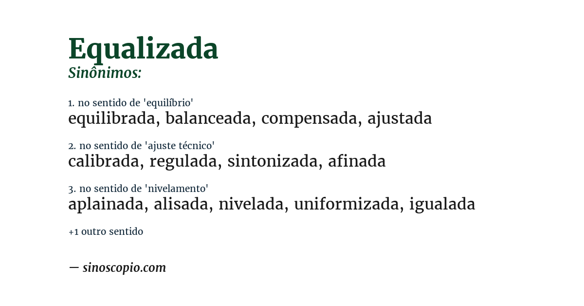 Sinônimo de equalizada