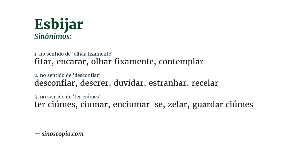 Sinônimo de esbijar