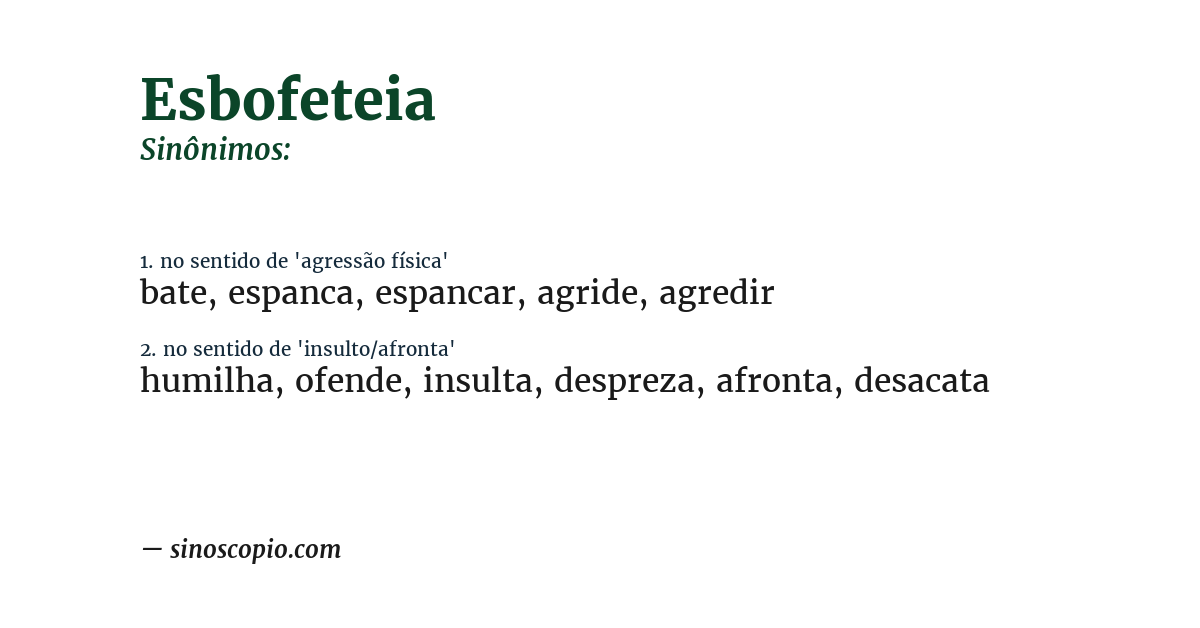 Sinônimo de esbofeteia