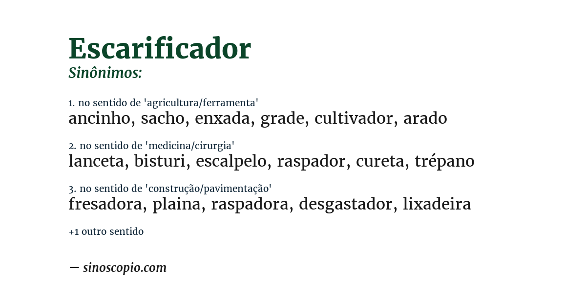 Sinônimo de escarificador