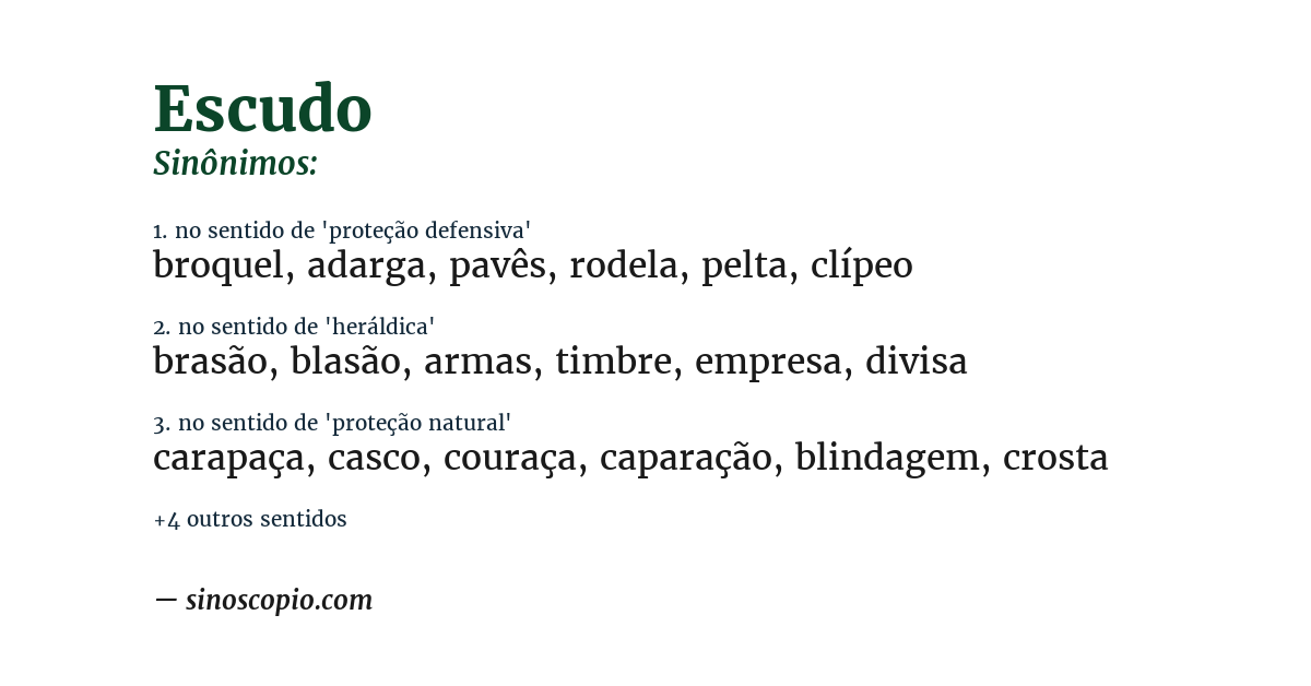 Sinônimo de escudo