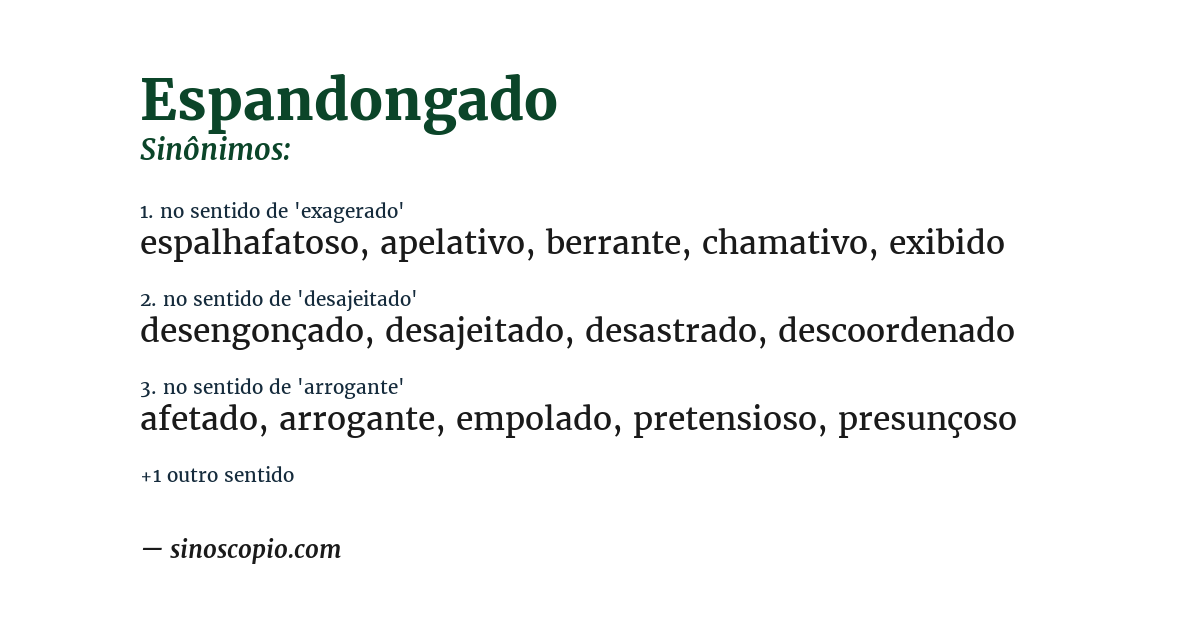 Sinônimo de espandongado