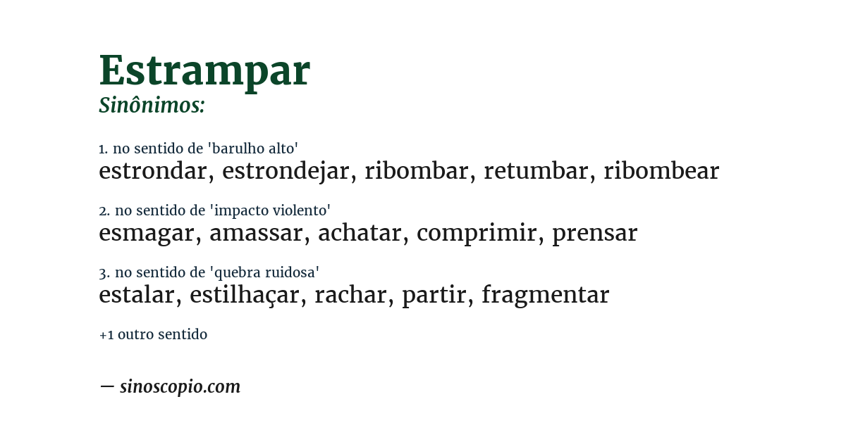 Sinônimo de estrampar
