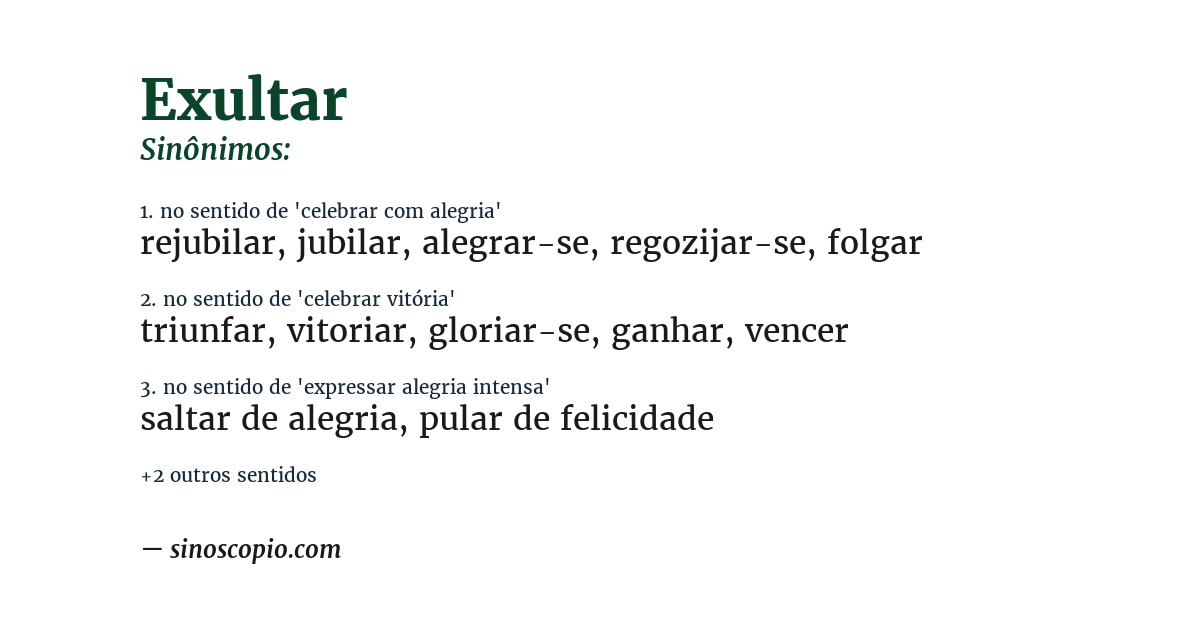 Sinônimo de exultar