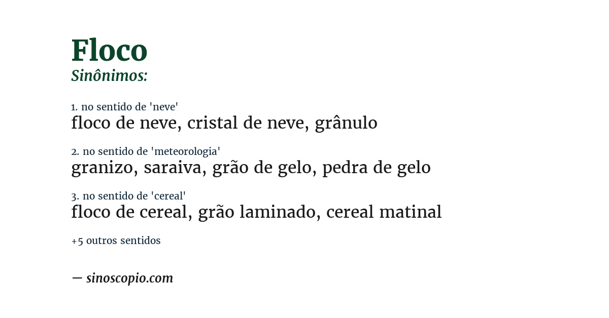 Sinônimo de floco