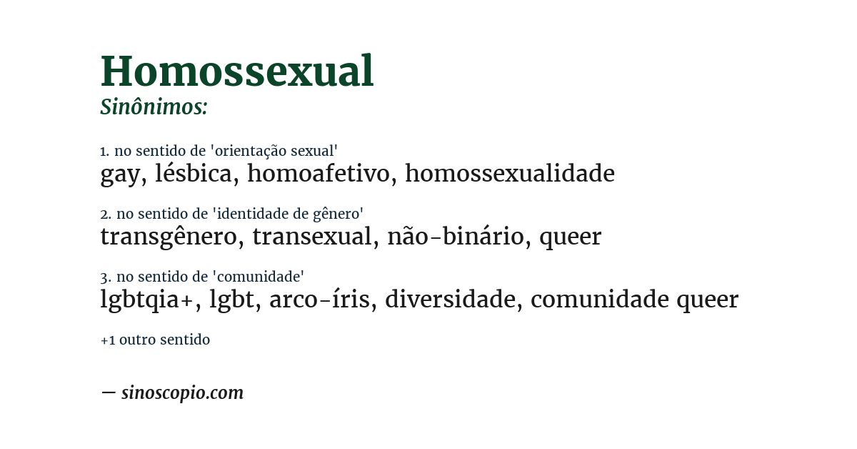 Sinônimo de homossexual
