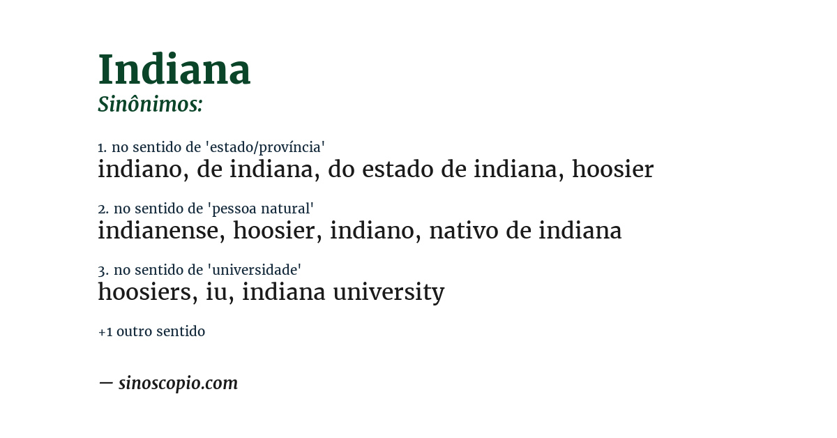 Sinônimo de indiana